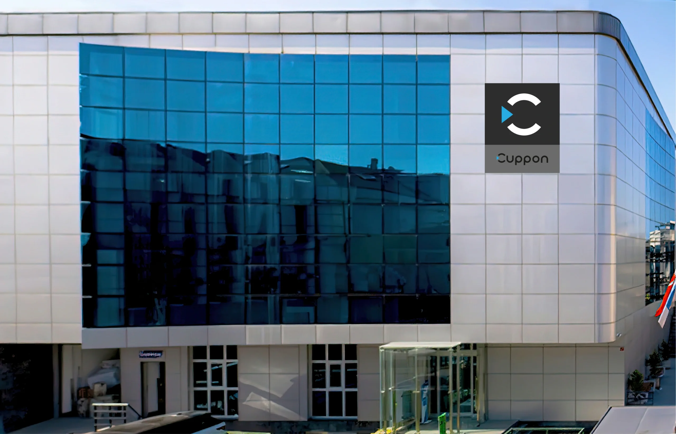 Modern building showcasing smart shading automation